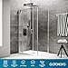 gotonovo Rainfall Bathroom Shower System Rain Shower Head and Handle Set Wall Mounted Shower Complete Combo Solid Brass Pressure Balancing Shower Mixer Valve 10 Inch Matte Black