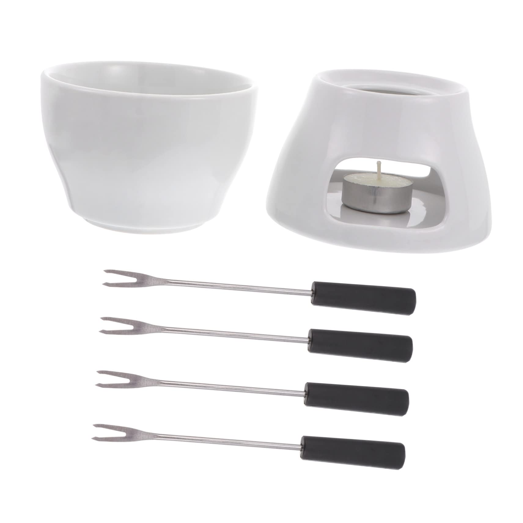 COLLBATH 1set Ceramic Chocolate Fondue Pot Home Hot Pot for Cheese Candy Easy to Clean Stain Resistant for Baking Cooking for People