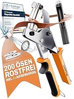 CRAFTUS® Profi Ösenzange Set mit 200 rostfreien Ösen (Ø 10mm) I Magnetische Ösenpresse aus gehärtetem Stahl für Stoffe & Planen I Ösenstanze für Planenösen & Metallösen