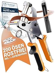 CRAFTUS® Profi Ösenzange Set mit 200 rostfreien Ösen (Ø 10mm) I Magnetische Ösenpresse aus gehärtetem Stahl für Stoffe & Planen I Ösenstanze für Planenösen & Metallösen