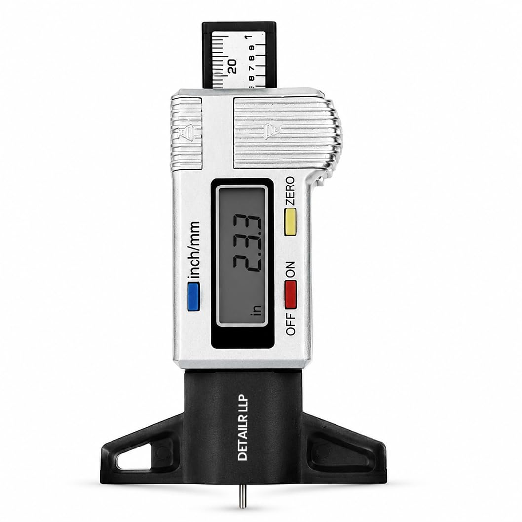 Digital Tire Tread Depth Gauge LCD Display | Tyre Wear Measuring Tool Inch/MM Conversion | Automotive Tire Inspection Tool for Car Bike SUV Truck | Portable Digital Depth Gauge Meter-image-48