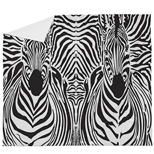 Yaofuren Zebra Print Theme 3 Pieces Duvet Cover Set Queen Size，Bedding Zebra Stripe Print Duvet Cover，Soft Printed Design Zipper Comforter Cover With Ties And 2 Pillow Shams （White，Queen） #TOP2