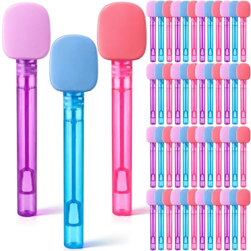 Hollowfly 24 Pcs Kpop Party Favors Microphone Bubble Wands for Birthday Carnival Halloween Christmas Piata Fillers Outdoor Activities