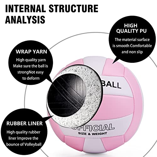 Evzom Super Soft Volleyball Beach Volleyball Official Size 5 For Outdoor/Indoor/Pool/Gym/Training Premium Volleyball Equipment Durability Stability Sports Ball #TOP4