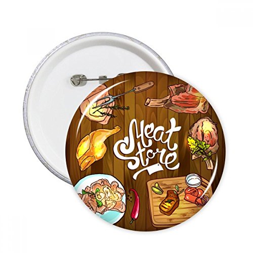 Idée cadeau barbecue et steak DIYthinker, 5 badges ronds de vêtements pour amateurs de viande L