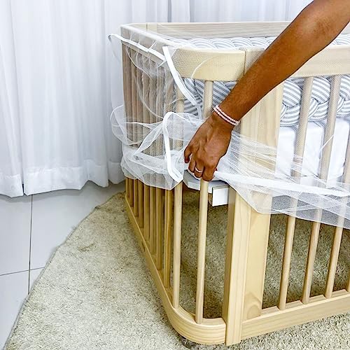 Mosquiteiro para Berço com Elástico Branco, Biramar Baby, Branco