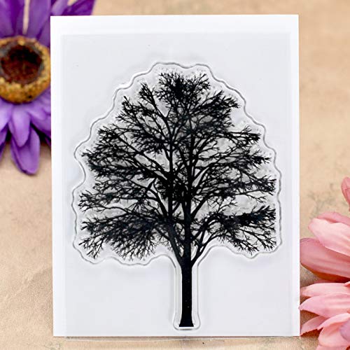 Kwan Crafts 4 Sheets Different Style Tree Flowers Clear Stamps For Card Making Decoration And Diy Scrapbooking #TOP1
