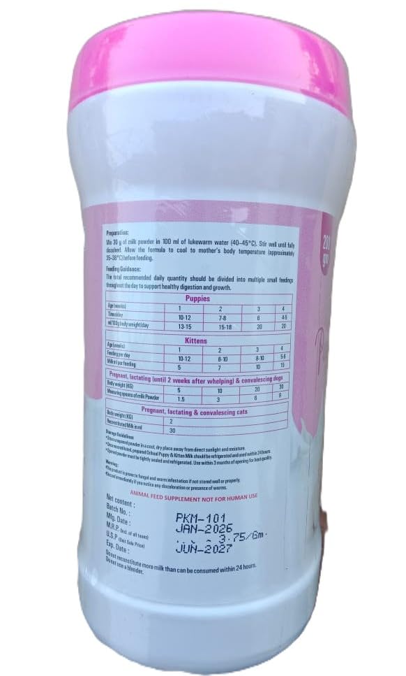Image of Spoiled Brats Puppy & Kitten Milk Replacer Powder | High Protein with Essential Vitamins & Minerals | for Newborn Puppies, Kittens, Pregnant & Lactating Dogs & Cats | Pack of 200gm