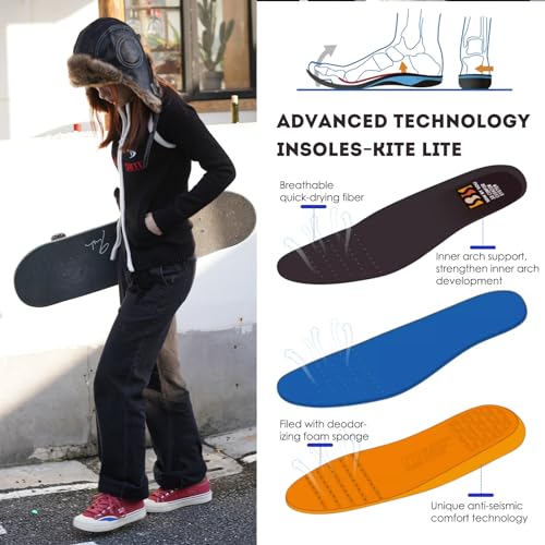 Image of Skateboard Shoes for Men Leather Low Top Pro Skateboarding Training Casual Sneakers