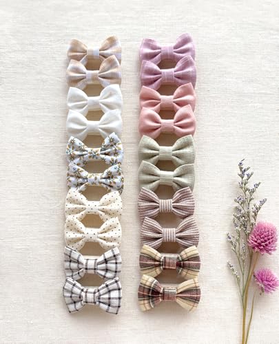 Cherssy Baby Girls Hair Bow Clips, 20Pcs Boutique Cotton Fully Lined Hair Pins, Non Slip Baby Barrettes Accessories For Infants Toddlers Fine Hair By Cherssy thumb #4