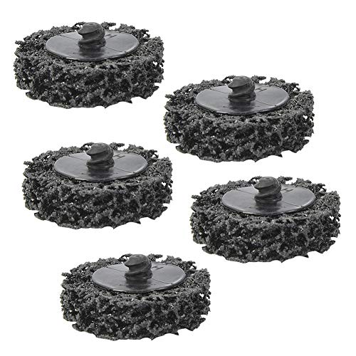 5 Piezas Muela Abrasiva de Bloqueo de Rollo de Disco de Tira de Polietileno de 2 Pulgadas y 50 mm para Eliminación de Óxido y Pintura, Preparación de Superficies, (2 pulgadas negro)