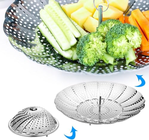 ecooe Edelstahl Dampfgarer Einstellbar Dünsteinsatz (13.8-23cm) Dämpfeinsatz für Kochtöpfe – Ansicht 2