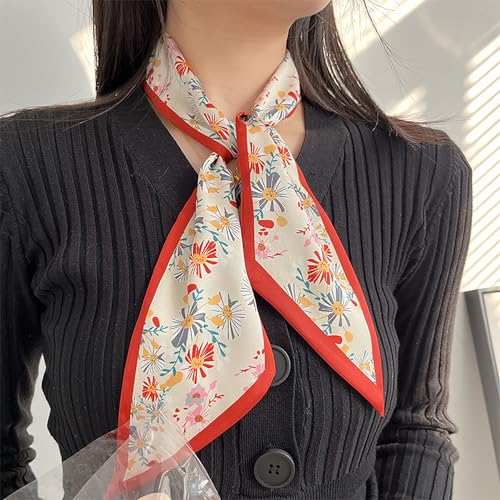 WENLOOY 4 Pack Purse Scarf Bags for Women Handbag Scarfs Band Lightweight Skinny Hair Neck Accessories Fashion Gifts2