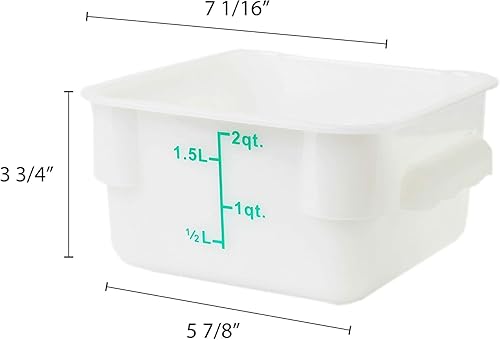 Vista 35 de Tapa cuadrada de plástico verde para contenedores cuadrados de 2 y 4 cuartos de galón. Contenedor cuadrado de almacenamiento de alimentos, 1 pieza