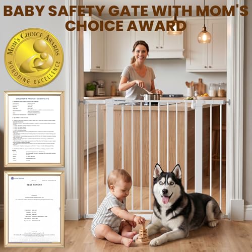 Image of Mumeasy 36 inch Extra Tall Baby Gate for Stairs, 29.7-43 inch Auto Close Dog Gate