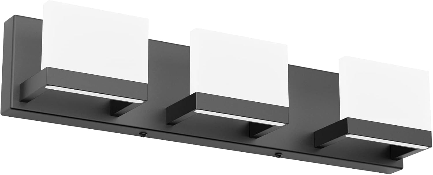 Tipace 3 Lights Black Dimmable LED Vanity Light for Bathroom Up and Down Black Modern Bathroom
