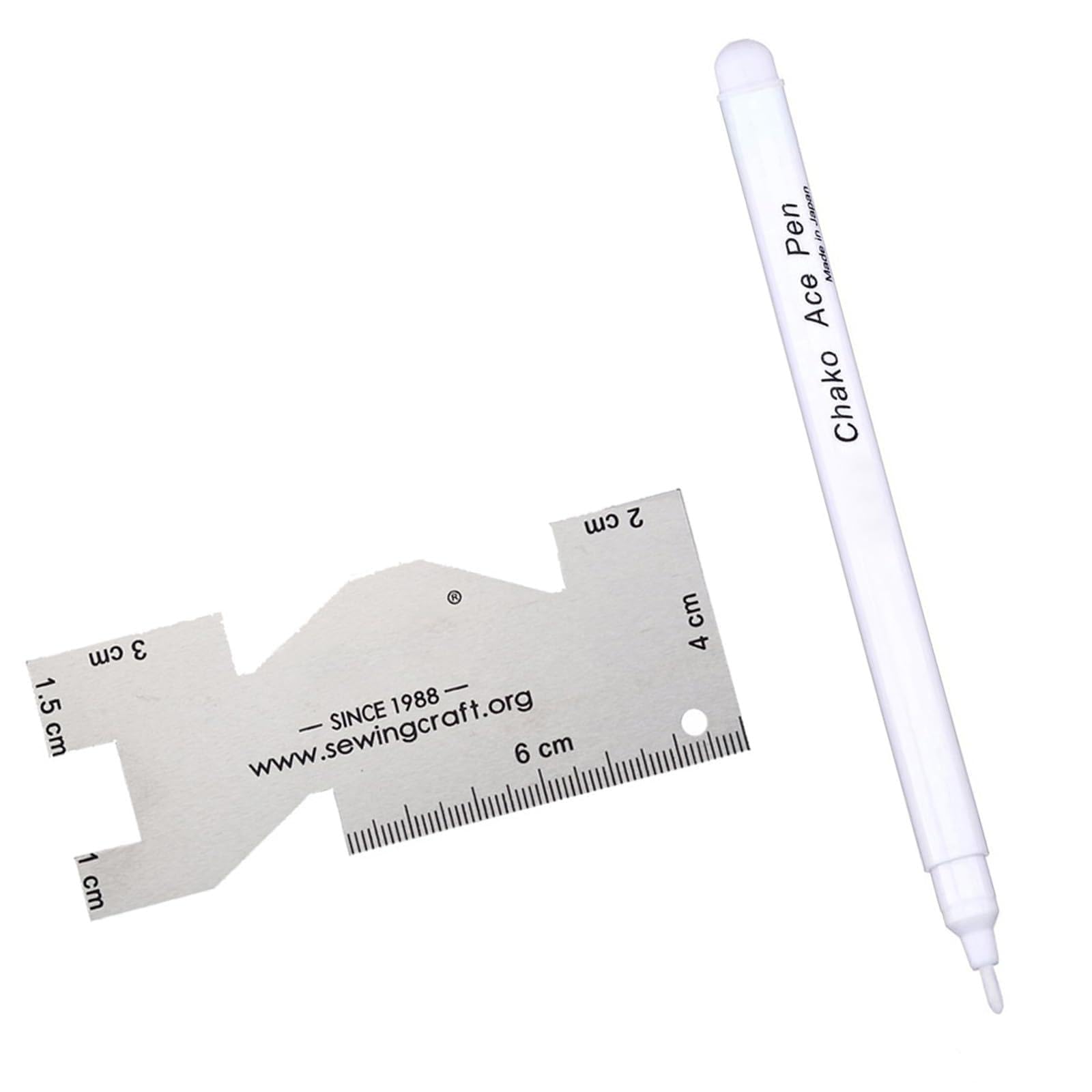 GMBYLBY Fabric Marker Trick Marker with Metal Quilting Ruler for Sewing Needlework Vanishing Inks Water Erasable Marking Pen Dressmaking Marking Tool