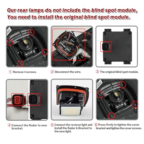 Image of LED Tail Lights Fit for 2023-2026 Ford F250 F350 F450 Super Duty | LED Type Rear Light Platinum /Limited Rear Brake Lamp Assembly OEM PC3Z13405C (LED W /Blind Spot, Left Driver Side)