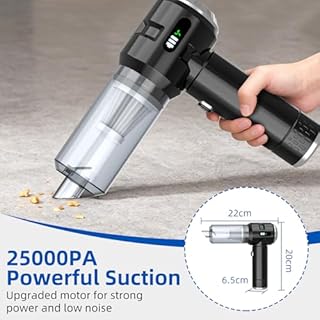 Semflagree Car Vacuum Cleaner Cordless, Handheld Vacuum Cleaner Powerful 25000PA Strong Suction with LED digital display USB Rechargeable Portable Mini Vacuum for Car, Home, Office