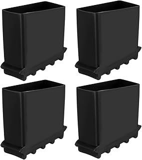 4pcs Ladder Feet Rubber Pads Non-Slip Rubber Ladder Feet Replacement Accessories, Black (Random Texture)