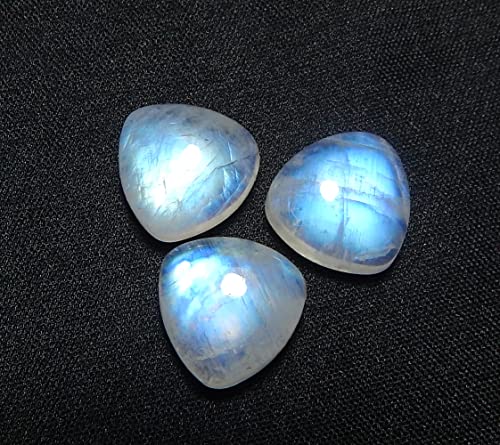 12Mm Trillion Shape Blue Fire Aaa Quality Natural Rainbow Moonstone Calibrated Cabochon Loose Gemstone 3 Pcs Box. #TOP3