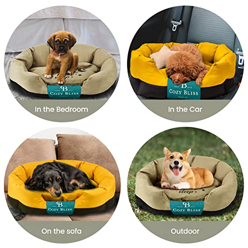 Cozy Bliss Chewy Dog Bed With Teflon Fabric 28"L X 22"W Scrubable Water Resistant Pet Cat Crate Mat Non Stick Hair Washable Anti Slip Orthopedic Luxury Couch Outdoor For Large Small Medium Dogs Grey #TOP6