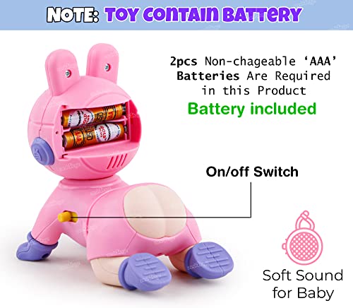 Image of Zest 4 Toyz Musical Toys for Babies Crawling Baby Toy with Soft Music Sound Toy for Kids Boys Girls (Pink) Battery Included