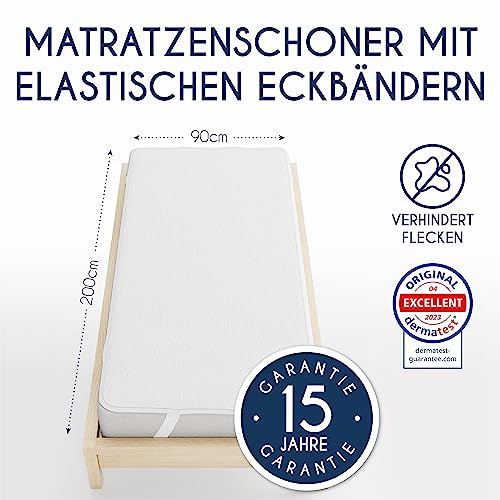 Dreamzie Matratzenschoner 90 x 200 Wasserdicht (2er-Set) Oeko-TEX Zertifiziert - Nässeschutz 90x200 Atmungsaktive 2