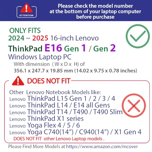 Coque Lenovo ThinkPad E16 Gen 1 Gen 2 mCover protection PC portable 16"