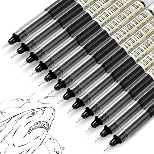 RIANCY Pens Black Gel Ink Pens for Note Taking 0.5mm Black Rolling Ball pens Extra Fine Point Quick-Drying Liquid ink Rollerball Pens for Back to School Art Office Journaling Stationery supplies