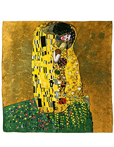 Dahlia Women's 100% Luxury Silk Scarf - Gustav Klimt's Famous Painting