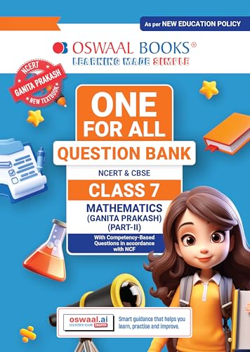 Image of Oswaal CBSE Class-7 One for All Mathematics (Ganita Prakash) Part 2 For 2026-27 Exam | As Per NCERT & CBSE Syllabus | Chapter-Wise Question Bank, Revision Notes & Competency Based Questions