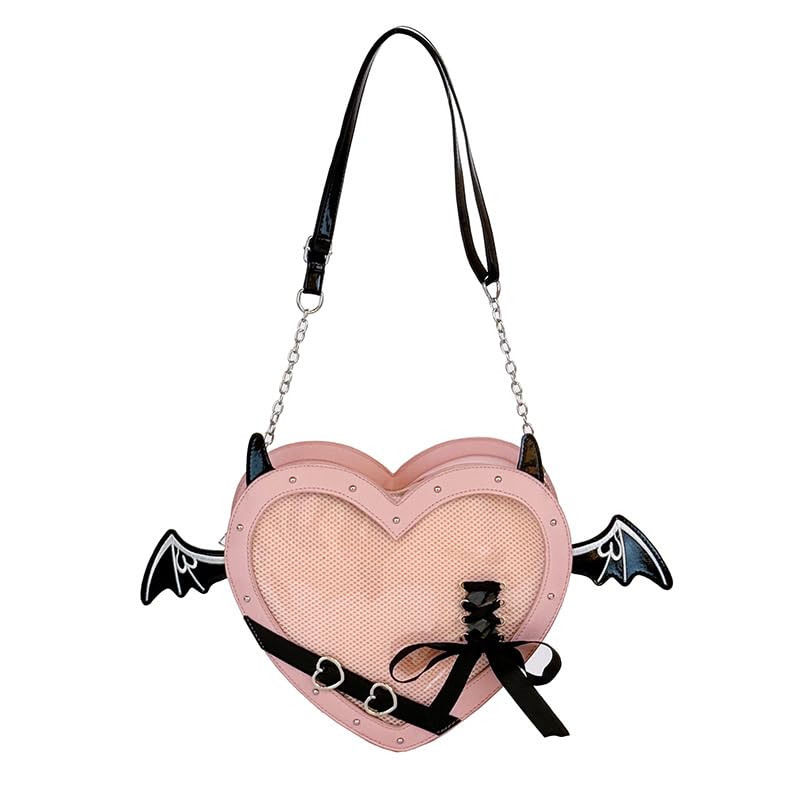 Anime Heart Ita-Bag Crossbody Purse Kawaii Lolita Japanese JK Handbag Cute Adjustable Strap Daily Cosplay Shoulder Bag