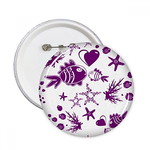 Pins ronde des animaux marins pour customiser les cartables et vestes en denim