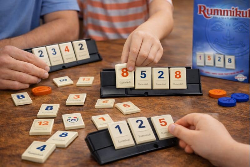 Image of Rummikub Mini Original Family Strategy Board Game for Kids & Adults | Travel Size | 2-4 Players | Educational Number Game | Ages 7+