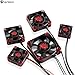 Chanmoo RC Car Metal Motor Cooling Fan 25mm 30mm 35mm 40mm 50mm RC Heatsink 28000RPM ESC Cooling Fans Red-Black Fit for 1/8 1/10 1/12 Scale RC Car 540 550 Brushless OR Brushed Motors (50mm)