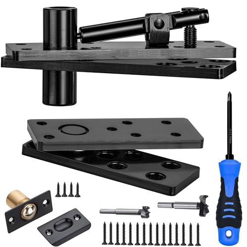 Hidden Pivot Hinge, 600LBS Load-Bearing,Thickened Solid Steel-Heavy Duty Hardware for Bookcase, Murphy Door Kit 360 Rotation Invisible Hinges for Secret Door，Bookcase, Shelf Doors