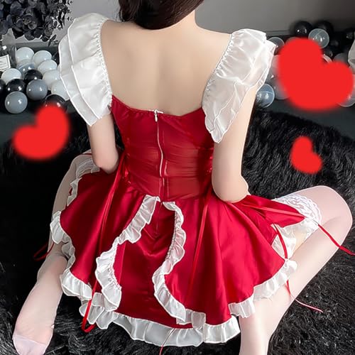 Damen Sexy Maid Dessous French Maid Outfit Frauen Sexy Dessous Maid Cosplay Kostüm Französisch Maid Kostüm Uniform Damen Mini Kleid Sexy Maid Outfit Unterwäsche – Bild 3