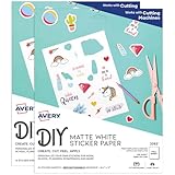 Avery Printable Sticker Paper, 8.5' x 11', Matte White, Repositionable Adhesive, Laser/Inkjet Compatible, 30 Label Sheets, Great for Product Branding, Cute Stickers, and More (2-Pack of 3383)