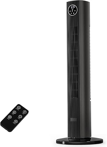 Antarctic Star Ventilador de torre portátil, ventilador oscilante de 85, enfriamiento silencioso, temporizador de 12 horas, control remoto, sin