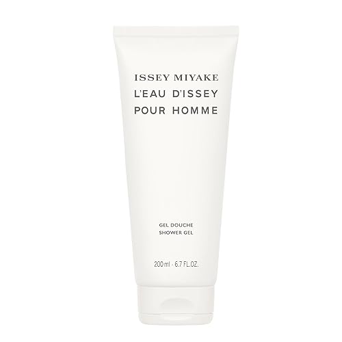 Issey Miyake L'Eau d'Issey Pour Homme Gel de ducha, gel corporal vigorizante y limpiador, limpia la piel, con notas de yuzu, nuez moscada y sándalo,
