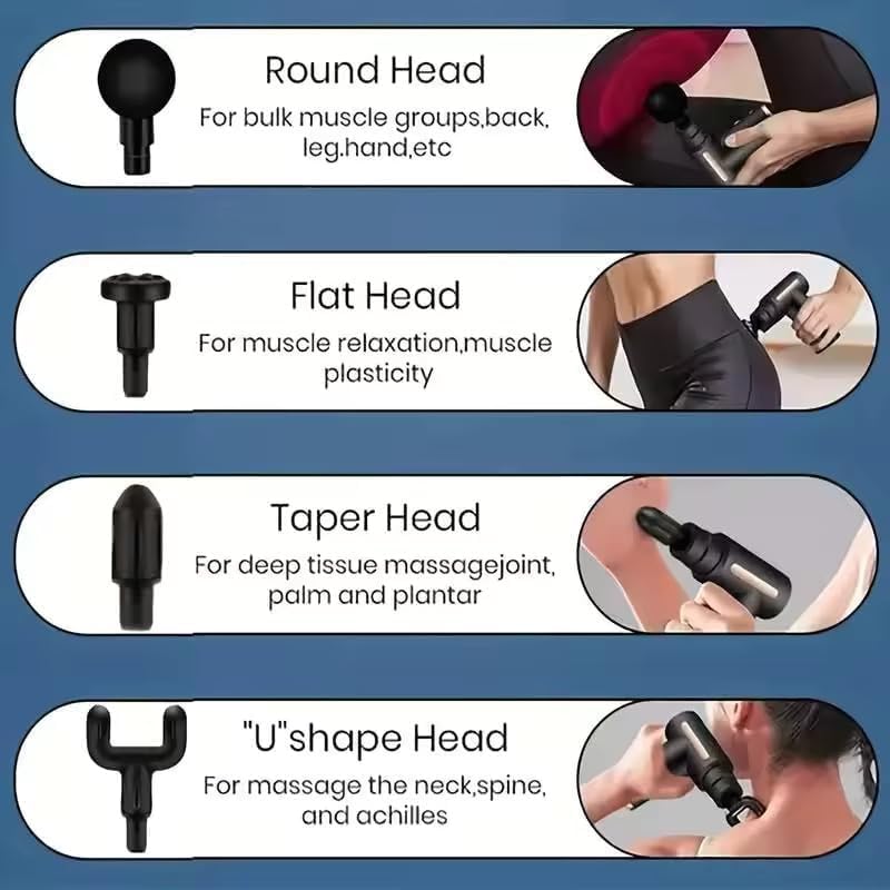 JYGOG Mini Massage Gun Deep Tissue Portable 6 Speeds Handheld Muscle Massager with 4 Massage Heads 1800mAh Battery And Type-C Charging for Muscle Pain Relief Recovery (MultiColor) (Style 1) JYGOG Mini Massage Gun Deep Tissue Portable 6 Speeds Handheld Muscle Massager with 4 Massage Heads 1800mAh Battery And Type-C Charging for Muscle Pain Relief Recovery (MultiColor) (Style 1)