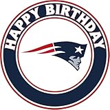 7.5 N_E patriots Cake Topper – Round Edible Birthday Cake Decorations, Happy Birthday Cake