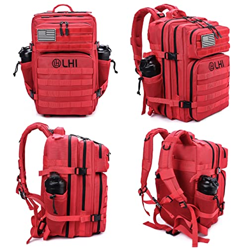 Lhi Tactical Meal Prep Backpack 45L Insulated Cooler Lunch Backpack With Cup Holders For Gym Camping Hiking Training - Red #TOP2