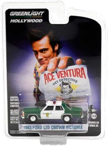 Miniatura 3 de Departamento de Policía de Miami-Dade 1983 Ford LTD Crown Victoria, Ace Ventura Pet Detective - Greenlight 44930B48 - Modelo de juguete fundido a