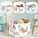 HUUMONSS Sleeping Animals Baby Laundry Hamper Collapsible Clothes Kids Storage Basket Large Boys Girls Gift Toy Box Bin for Nursery, Bear, 36L