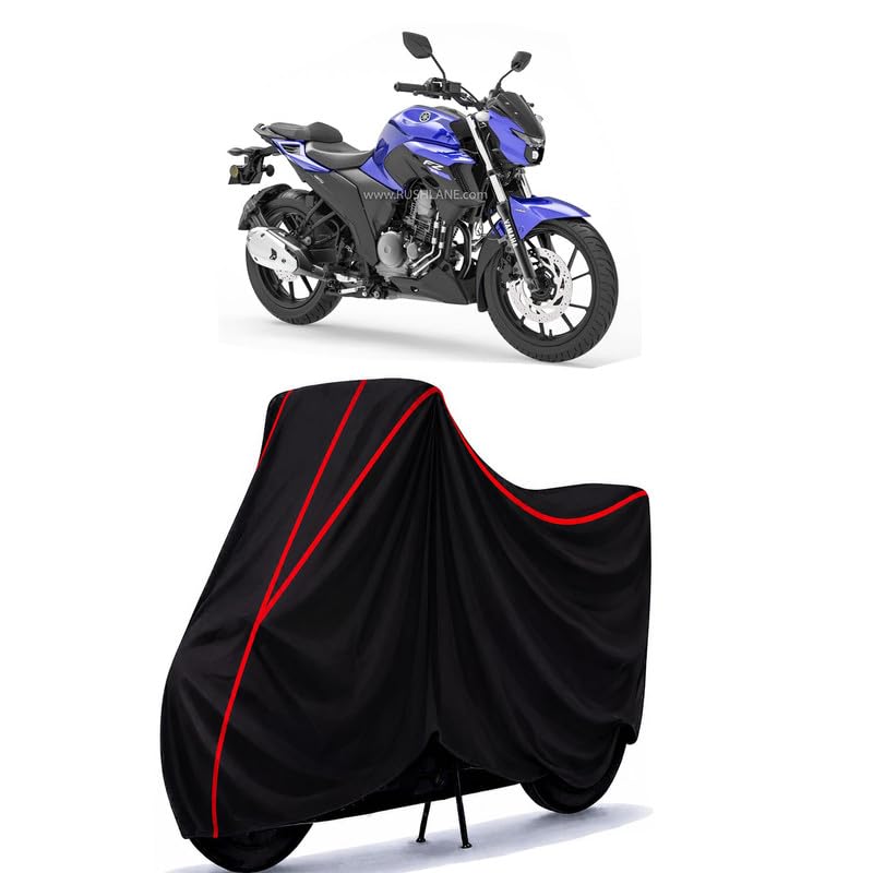 Image of FZ25 Water Resistant Bike Cover for All Motorcycles & Scooters | Heavy Duty Premium Taffeta Fabric | UV Protection, Dustproof, Scratchproof | All Weather Two Wheeler Body Cover with Elastic Bottom
