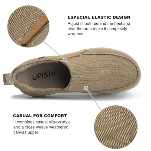 UPIShi Men's Slip On Arch Support Loafers Casual Orthopedic Plantar Fasciitis Relief Non Slip Canvas Comfortable Walking Shoes4