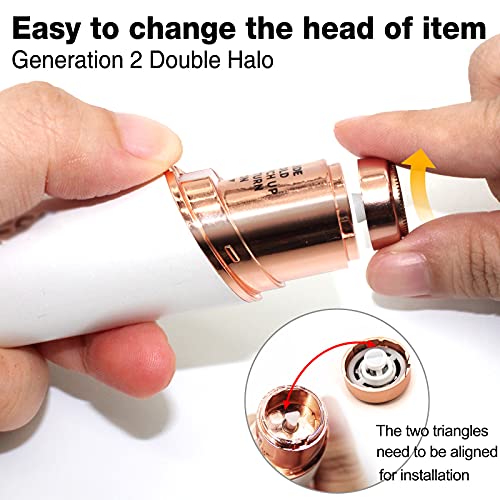 Dealswin Facial Hair Remover Replacement Heads：compatible With Gen 1 Finishing Touch Flawless Facial Hair Removal Tool Women, As Seen On Tv 18K Gold-Plated Rose Gold 4 Count, Generation 1 Single Halo #TOP3
