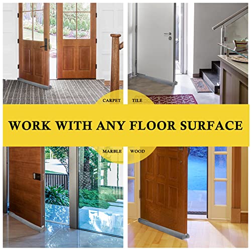 Fowong Double Side Door Draft Stopper Noise Blocker For Bottom Of Door 36In Under Door Stopper Seal Gap Machine-Washable Air Blocker Grey #TOP7